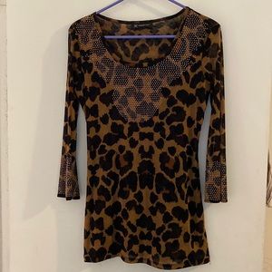 Leopard Print Studded Blouse
